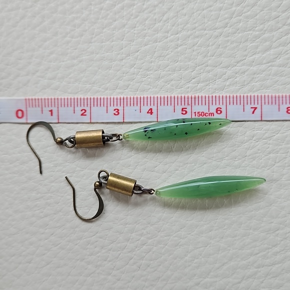 Jade-Like Teardrop Earrings + Necklace SET - Picture 4 of 5